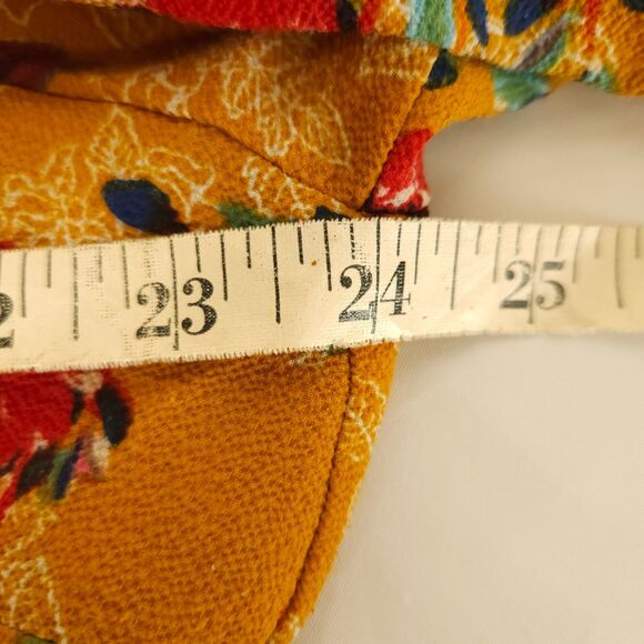 Fig and Flower Anthropologie Womens 2X Orange Colorful Floral 3/4 Sleeve Blouse - Picture 5 of 7